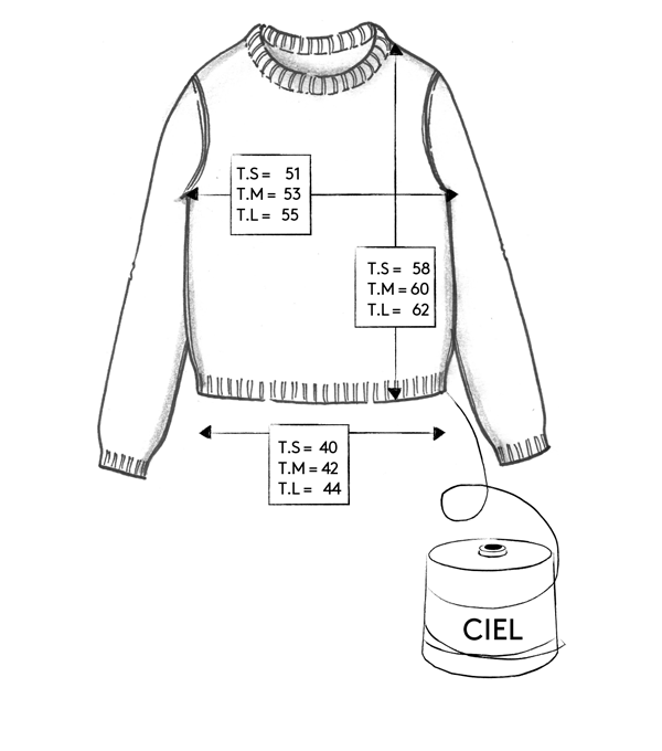 Correspondance de tailles du pull Ciel