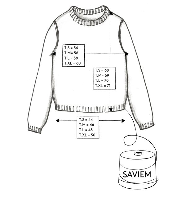 Correspondance de tailles du pull Saviem