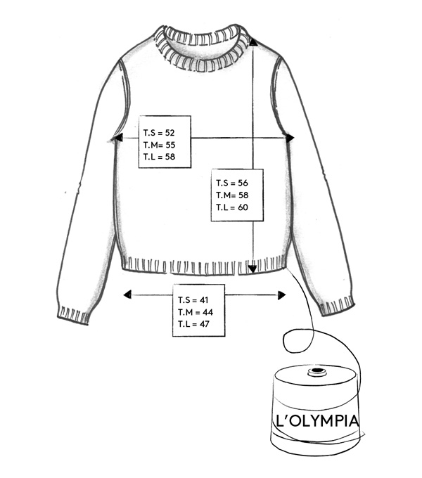 Correspondance de tailles du pull L'Olympia