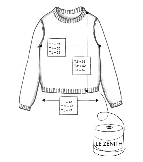 Correspondance de tailles du pull Le Zénith