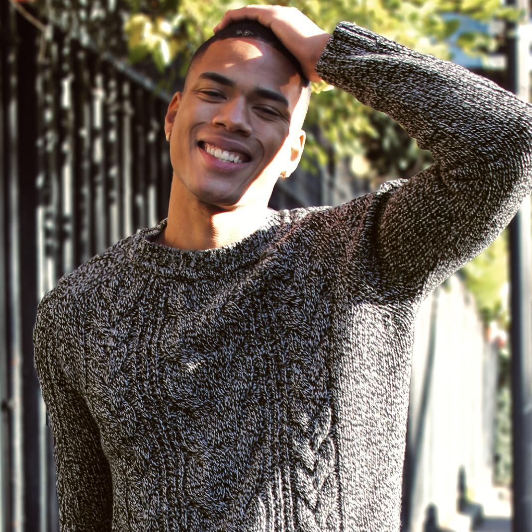 pull “LE GIBUS” mouliné noir/gris/beige/écru