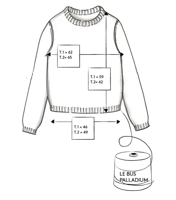 Correspondance de tailles du pull LE BUS PALLADIUM