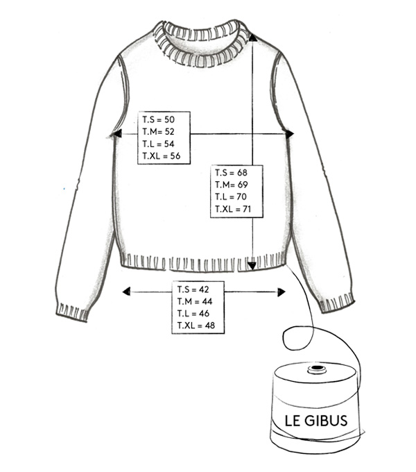 Correspondance de tailles du pull Le GIBUS