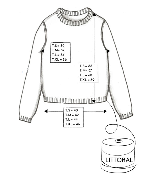 Correspondance de tailles du pull LITTORAL