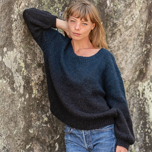 Pull FLOU Dégradé Noir/Bleu marine - Alpaga/Laine/Polyamide recyclé