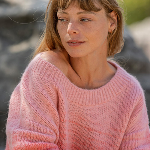 Pull FLOU Dégradé Rose foncé/Rose Clair - Alpaga/Laine/Polyamide recyclé