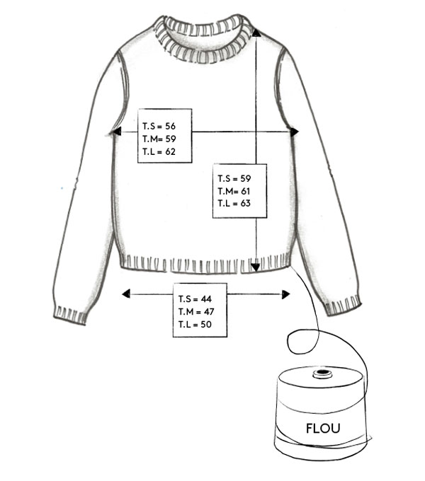 Correspondance de tailles du pull FLOU