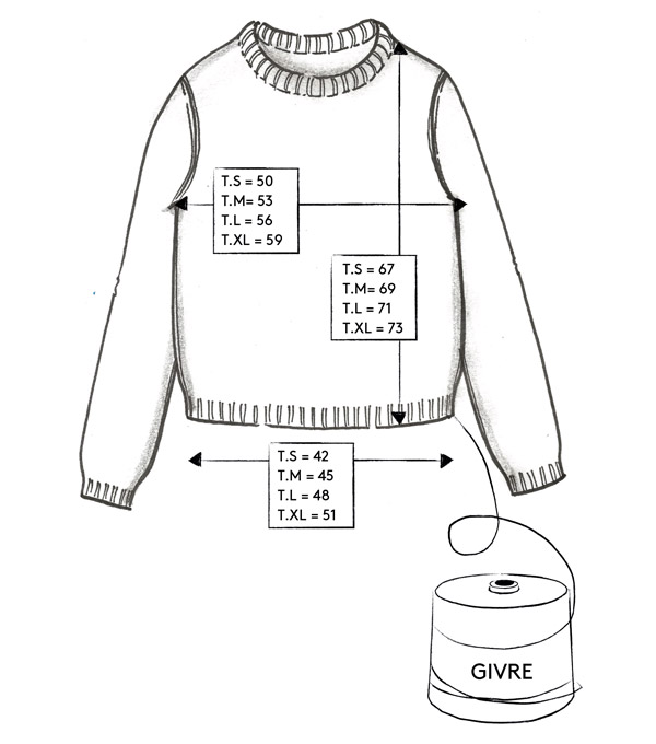 Correspondance de tailles du pull GIVRE