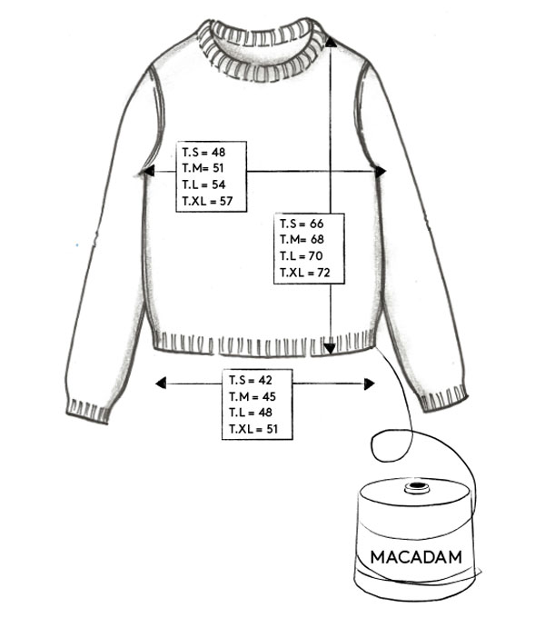Correspondance de tailles du pull MACADAM