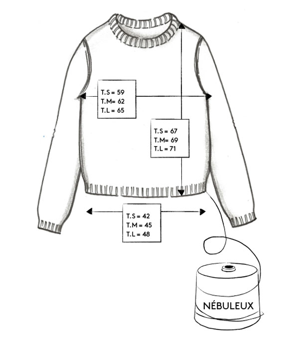 Correspondance de tailles du pull NÉBULEUX