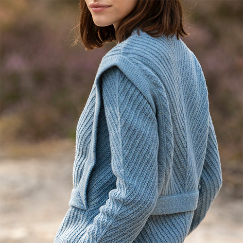 Pull VIBRATO Bleu denim - Laine recyclée