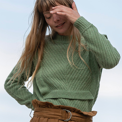 Pull VIBRATO Vert amande - Laine recyclée