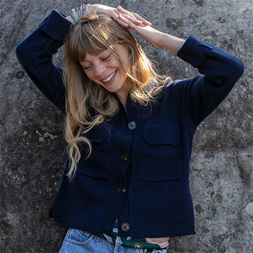 Veste/Chemise URBAINE Marine - Laine recyclée