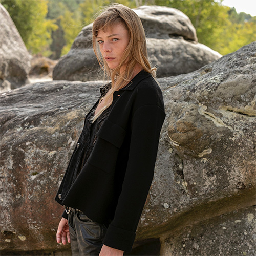 Veste/Chemise URBAINE Noir - Laine recyclée