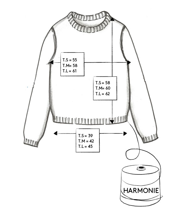 Correspondance de tailles du pull HARMONIE