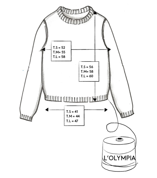 Correspondance de tailles du pull L’OLYMPIA