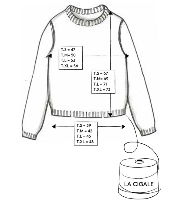 Correspondance de tailles du pull LA CIGALE