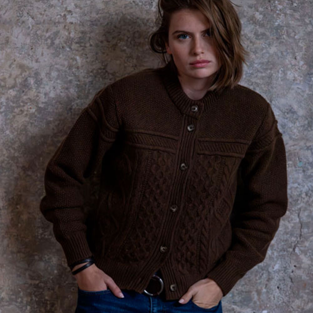 gilet “BALLADE” marron glacé - Laine d'agneau recyclée