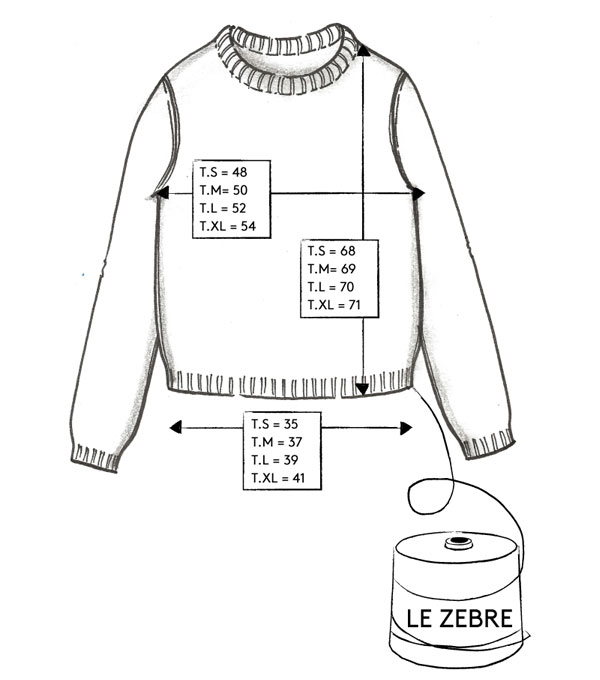 Correspondance de tailles du pull LE ZÈBRE