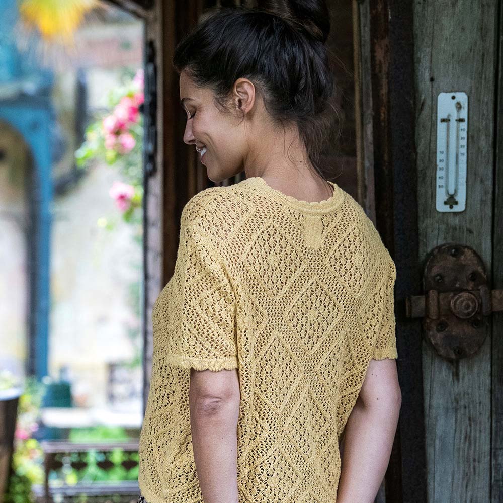 pull “ESCAPADE” jaune maïs - Coton recyclé