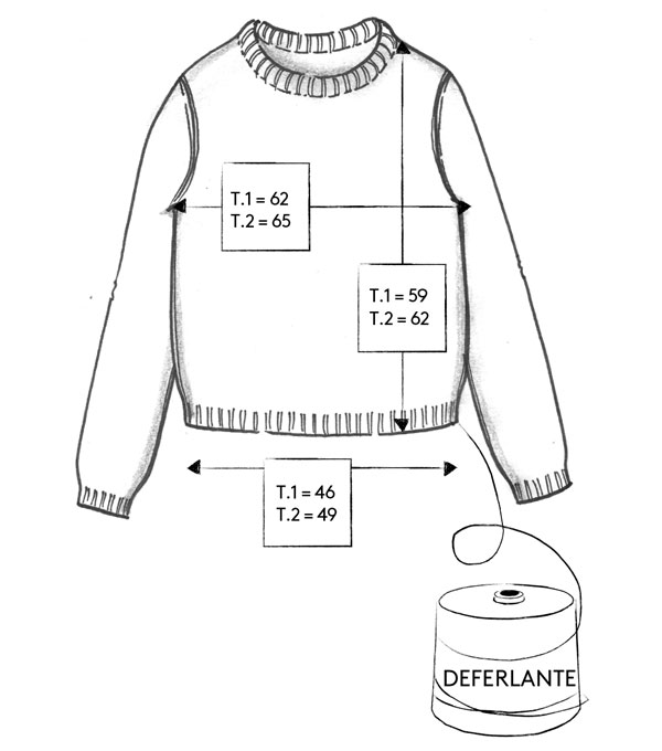 Correspondance de tailles du pull DEFERLANTE