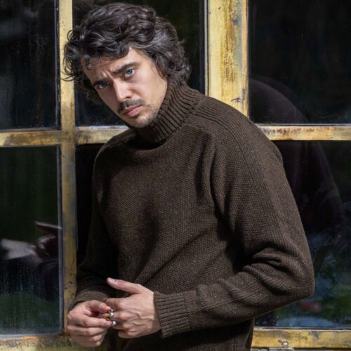 pull “GUGGENHEIM” marron tweedé - Laine recyclée