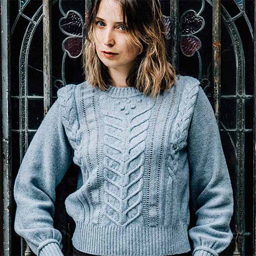 PULL JEU DE PAUME BLEU CLAIR TWEEDÉ