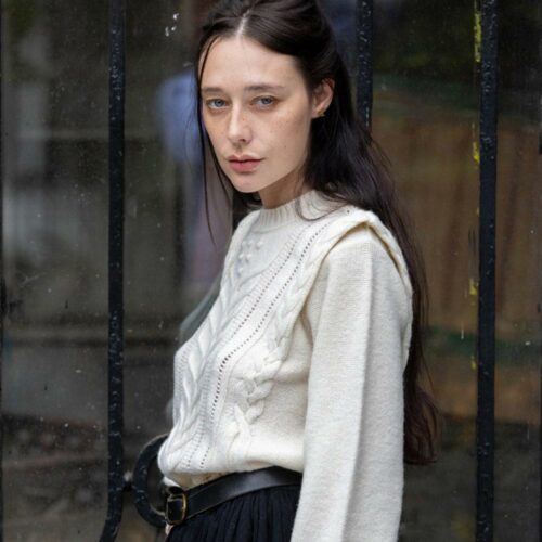 pull “JEU DE PAUME” écru - Laine recyclée
