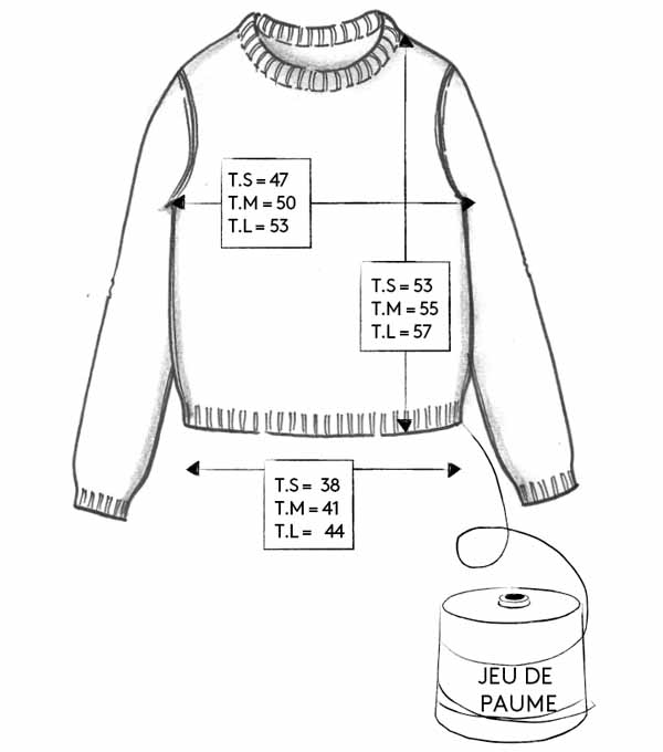 Correspondance de tailles du pull JEU DE PAUME