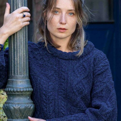 pull “PERGAME” mouliné bleu - Laine recyclée