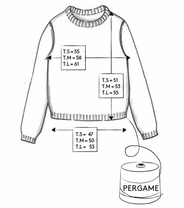 Correspondance de tailles du pull PERGAME