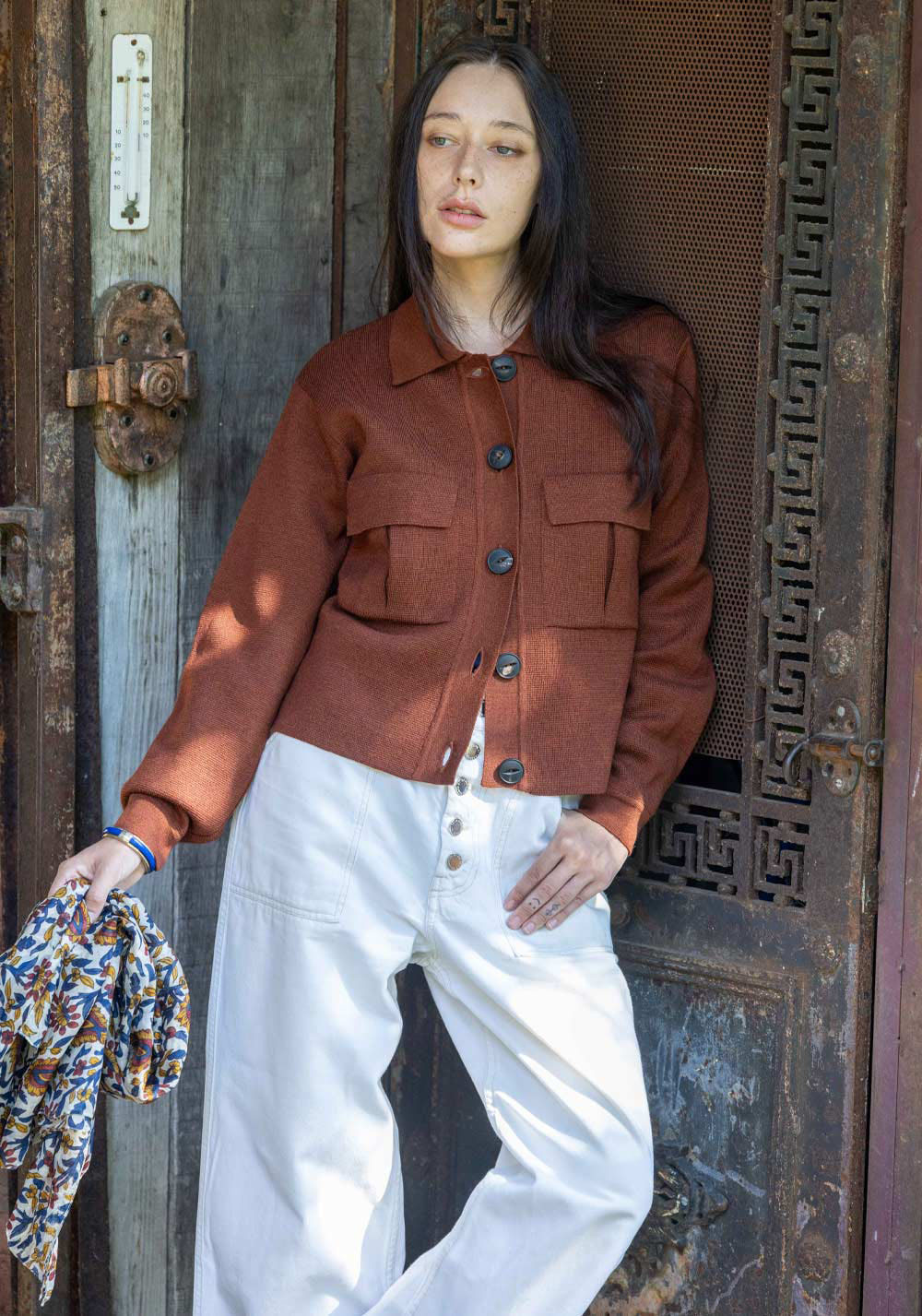 veste “PANAME” marron noisette - Laine Mérinos recyclée