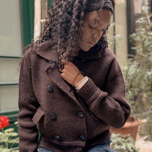 veste “PETIT PALAIS” marron tweedé - Laine recyclée