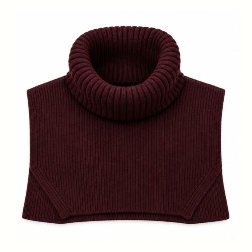 plastron “TATE MODERN” bordeaux – Laine Mérinos recyclée