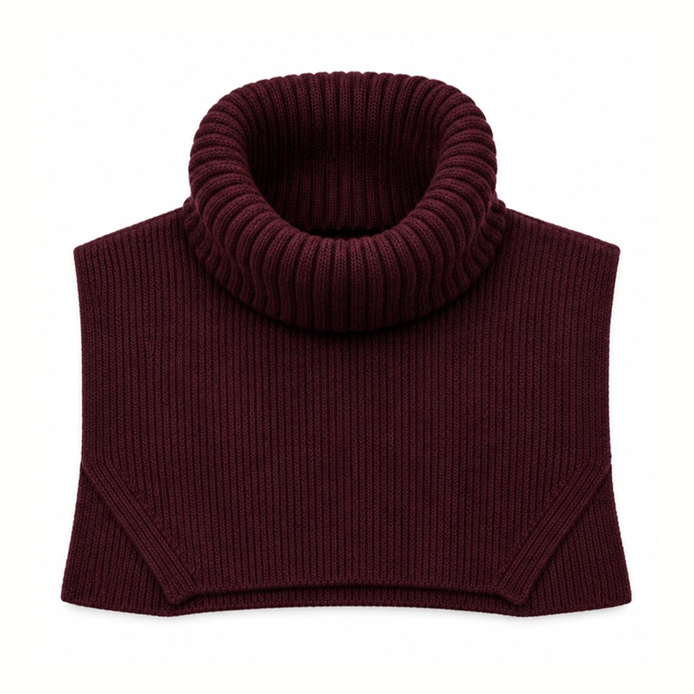 plastron “TATE MODERN” bordeaux – Laine Mérinos recyclée