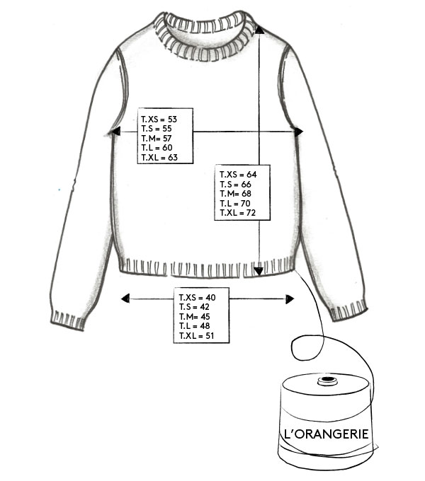 Correspondance de tailles du pull L’ORANGERIE
