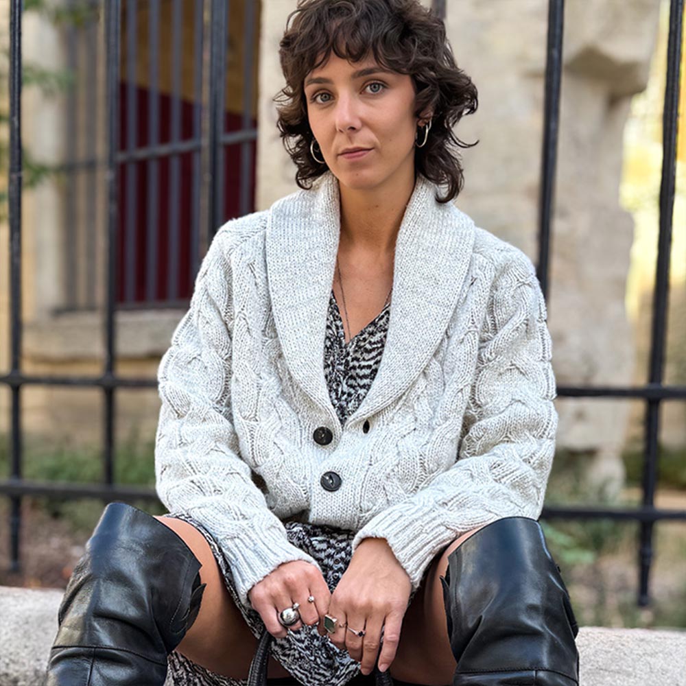 veste “L’ARSENAL” écru mouliné - Laine recyclée