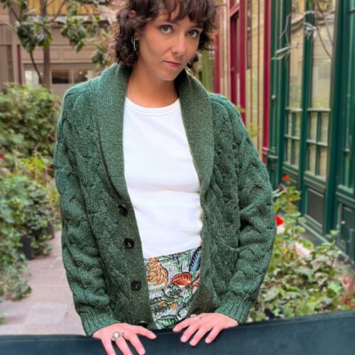 veste “L’ARSENAL” vert mouliné - Laine recyclée
