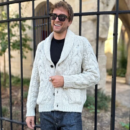 veste “L’ARSENAL” écru mouliné - Laine recyclée